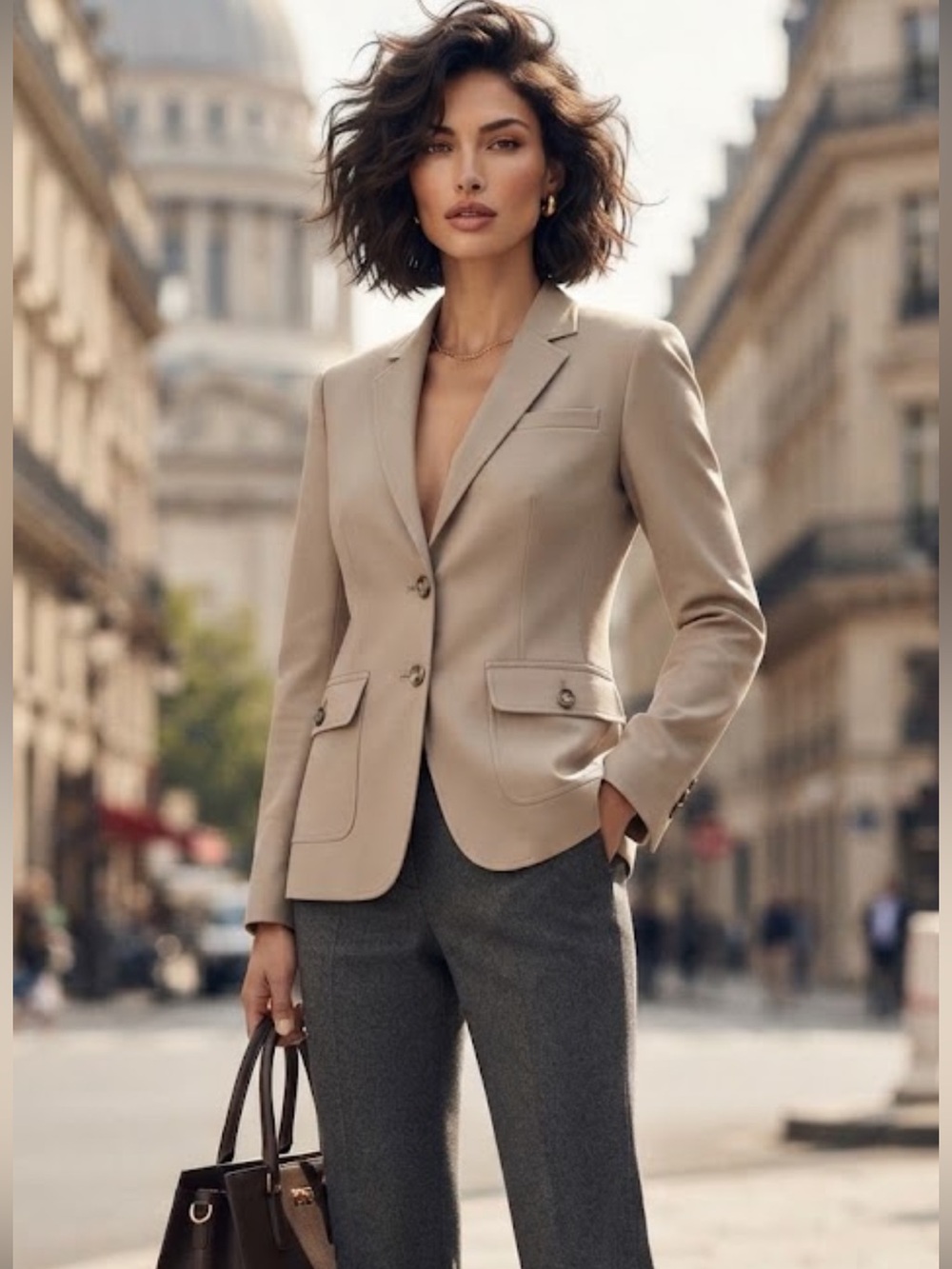 Banana Republic khaki gray cotton blended blazer
